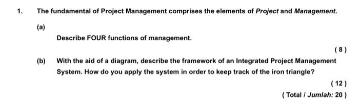 1. The fundamental of Project Management