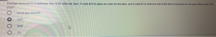 OOO Average demand for a particular item is 45
