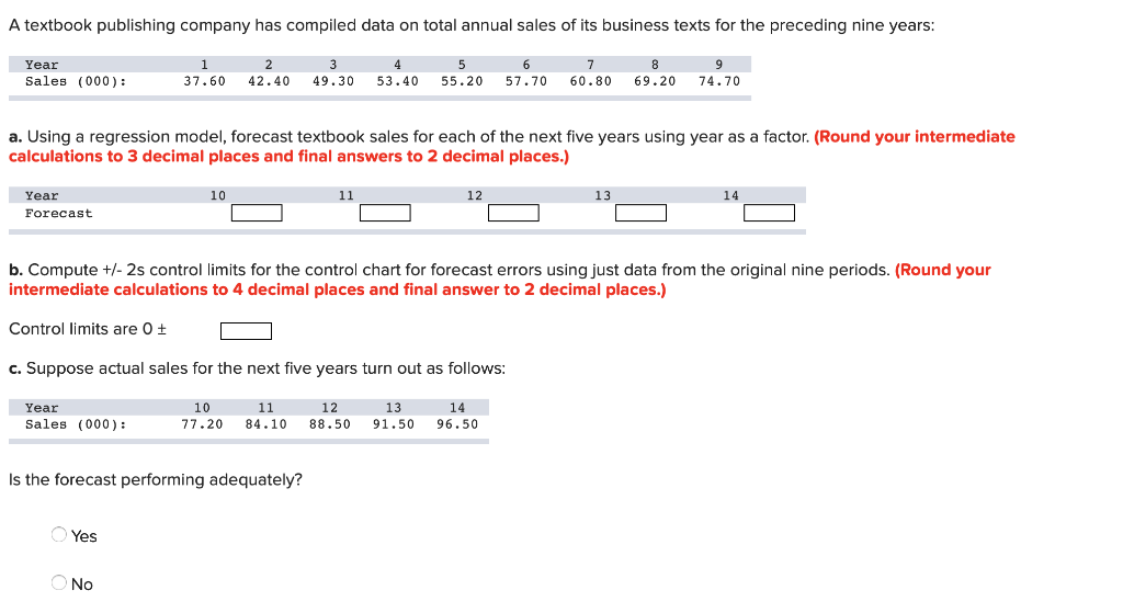 Using Excel: A textbook publishing company has
