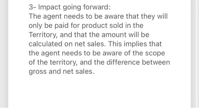 Description Using the Sales Agency agreement