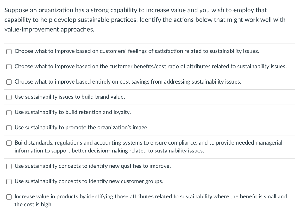 Suppose an organization has a strong capability