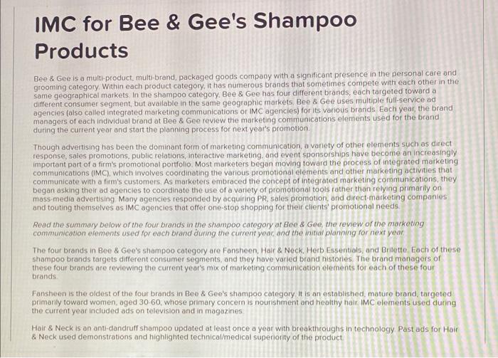 Bee \& Gee is a mult-product, mult-brand,