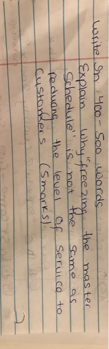 write In 400-500 words. Explain why "freezing the