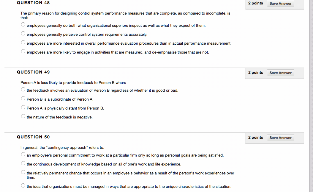 QUESTION 48 2 points Save Answer The primary