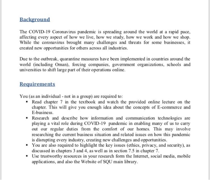 Submission Prepare and submit a report using the