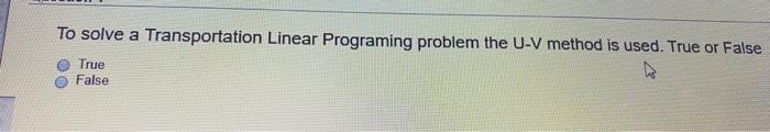 help on answer ! To solve a Transportation Linear