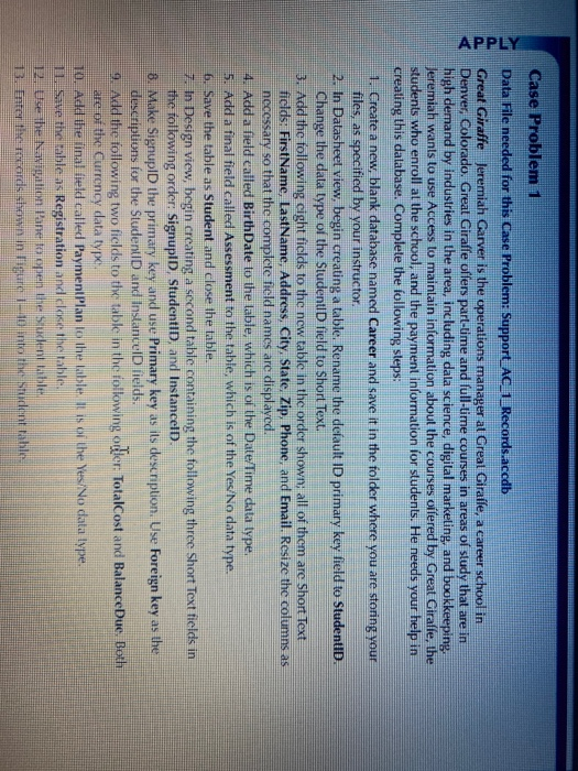 APPLY Case Problem 1 Data File needed for this