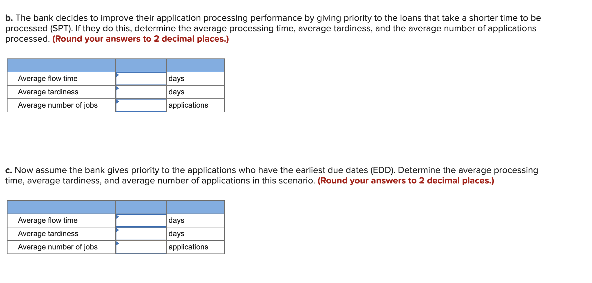 Additional Problem 16-1 (Algo) A bank receives