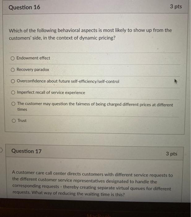 3 pts Question 14 Targeted advertisements are