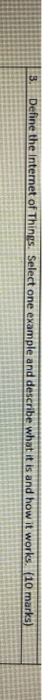 3. Define the Internet of Things. Select one
