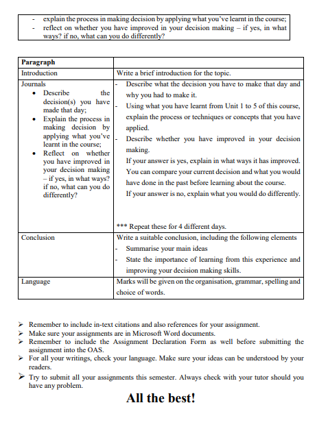 Task: For this assignment, you are required to