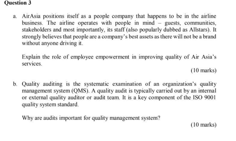 Question 3 a. AirAsia positions itself as a
