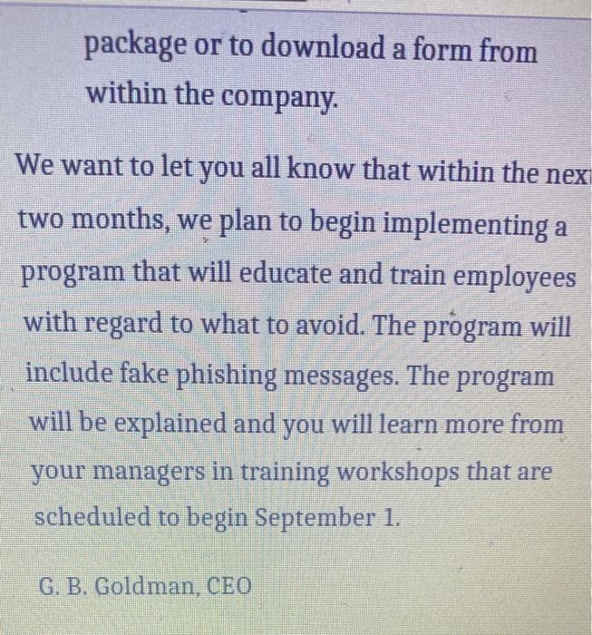 Instructions: Please rewrite this e-mail. You