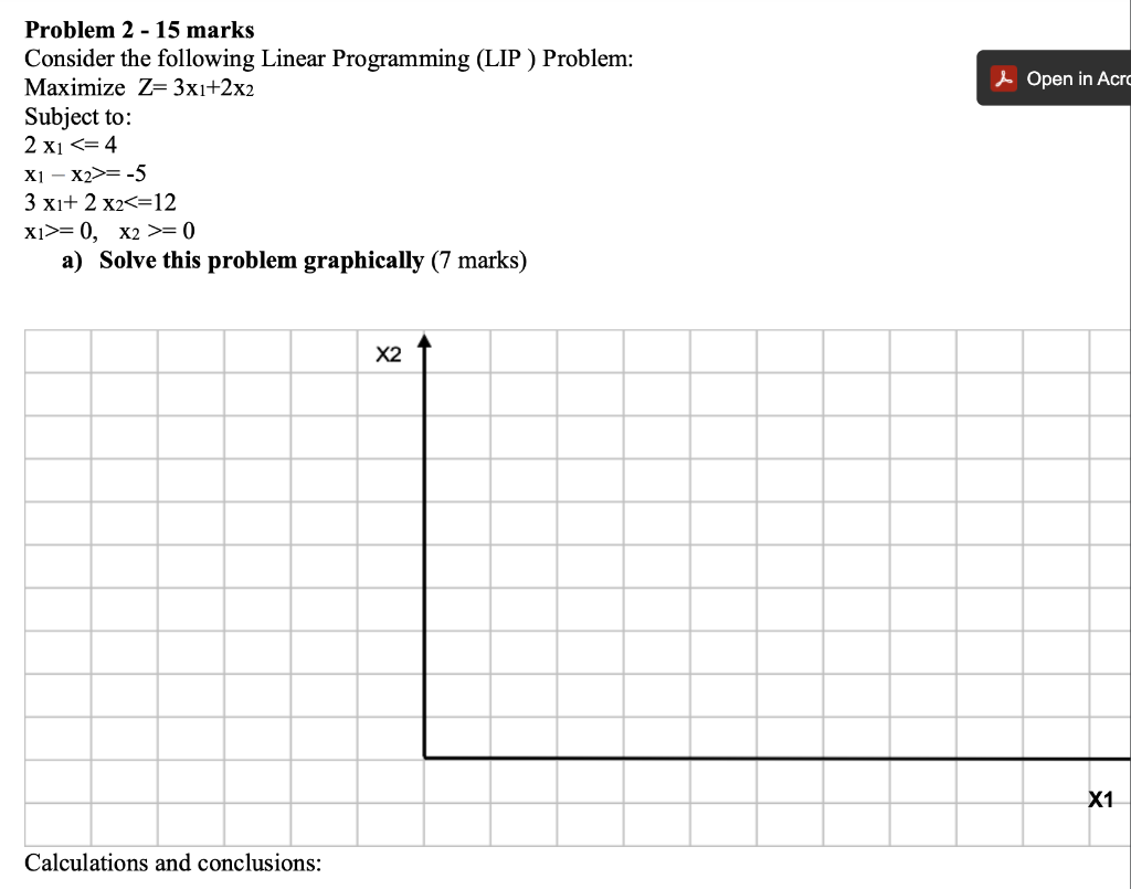 Consider the following Linear Programming (LIP )