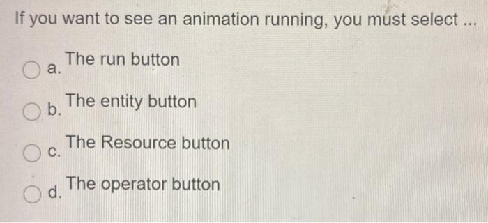If you want to see an animation running, you must