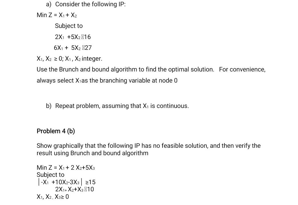 solve it on paper do not use any program Consider