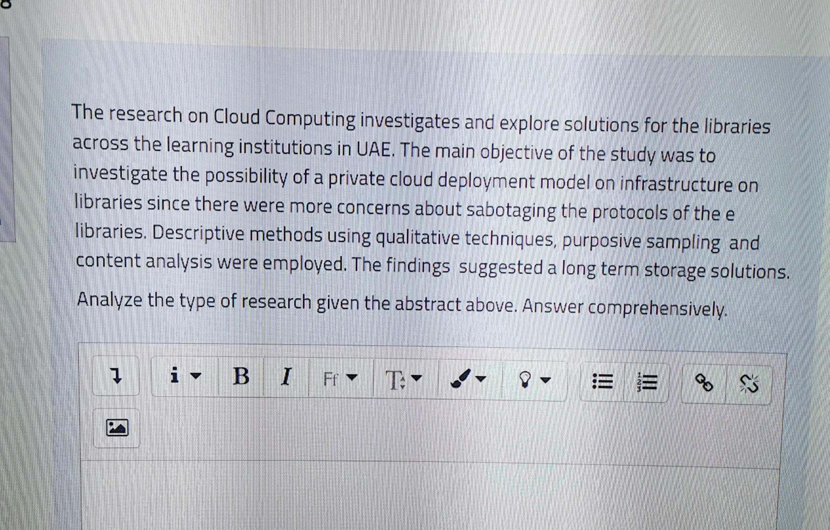 The research on Cloud Computing investigates and