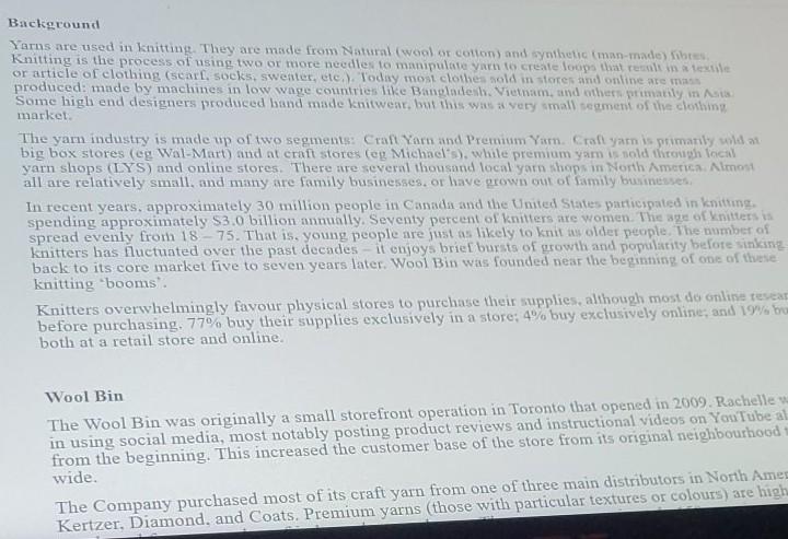 Read the case study and then follow the Marking