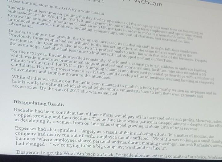 Read the case study and then follow the Marking