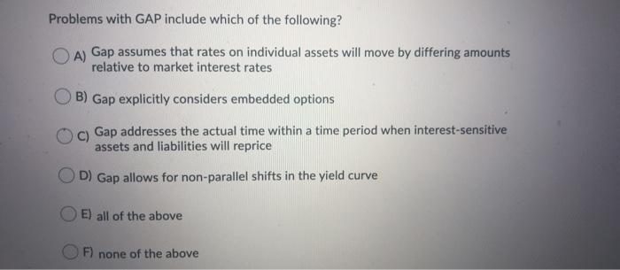 Problems with GAP include which of the following?