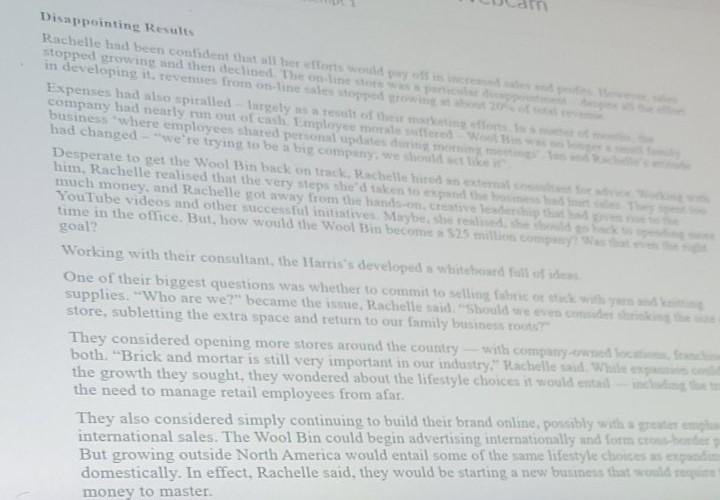 Read the case study and then follow the Marking