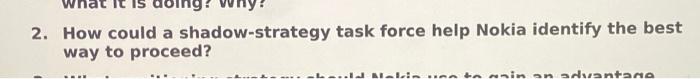 doin 2. How could a shadow-strategy task force