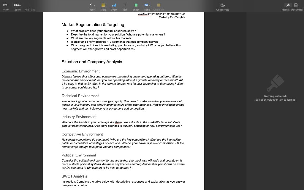 125% Zoom Add Page T Teach O Format Document View