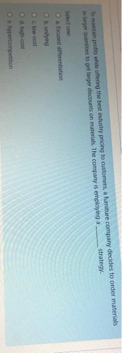 To maintain profits while offering the best