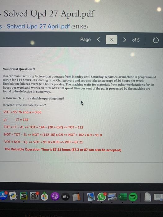where does the VOT =95.76 and a=0.66 come ? also,