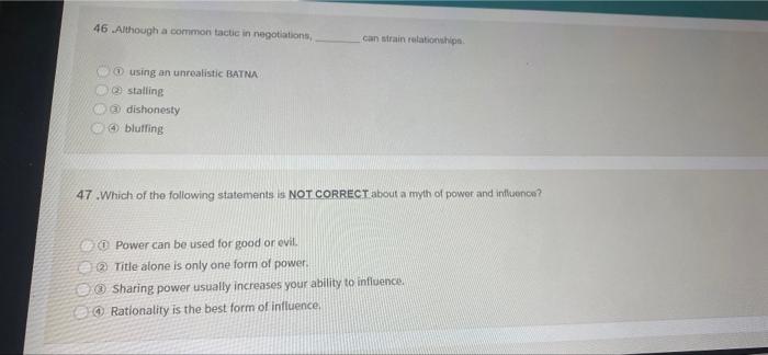 46 Although a common tactic in negotiations, can