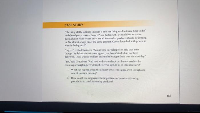 CASE STUDY "Checking all the delivery invoices is