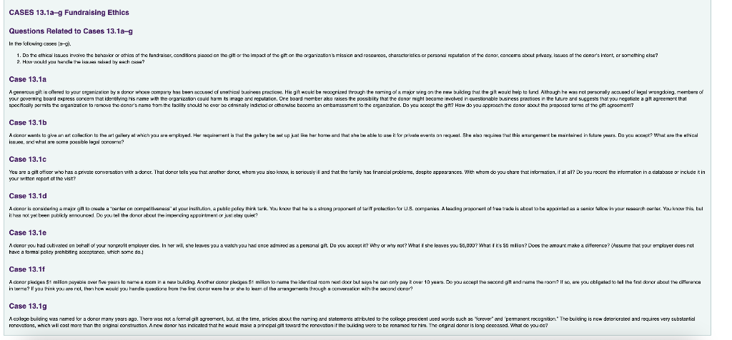 please answer all the questions from case 13.1 c