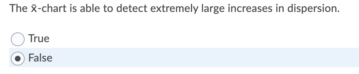 The X chart is used to detect whether the gain or