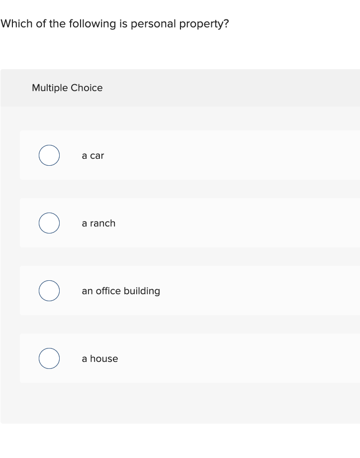 Which of the following is personal property?