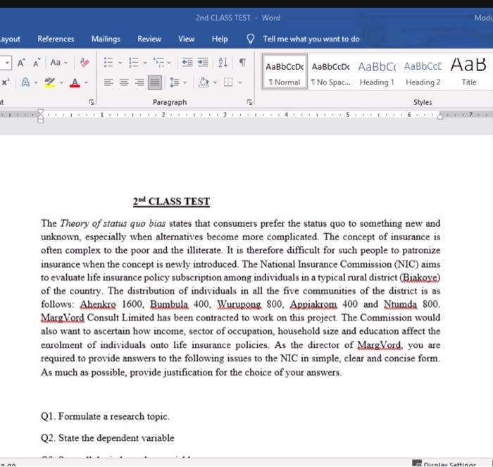 these are questions on research method and i need