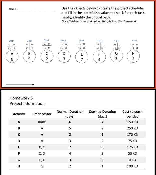 !! Name : Use the objects below to create the