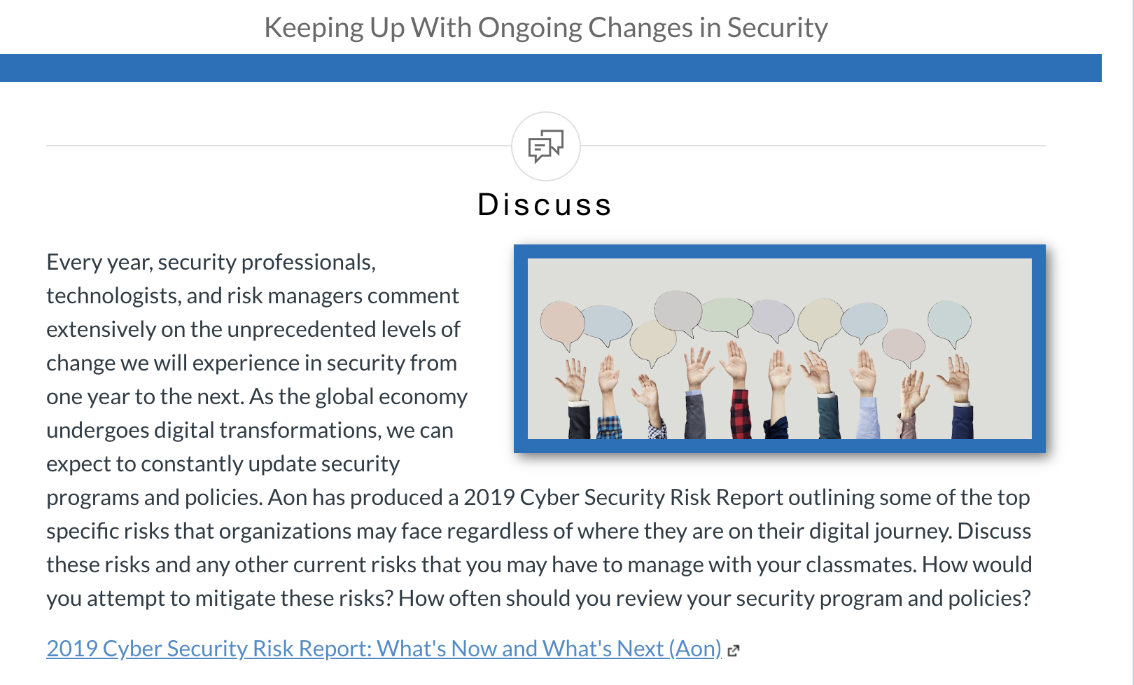 Keeping Up With Ongoing Changes in Security