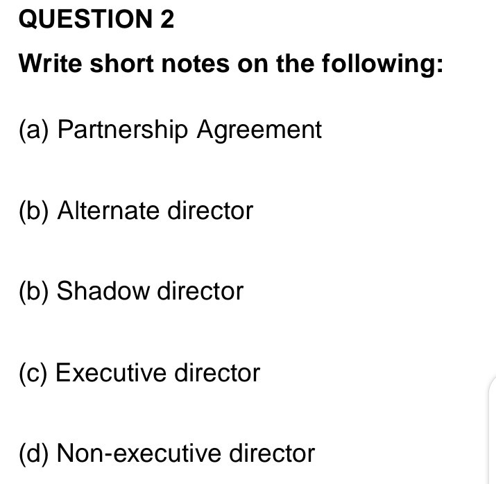 the question is a company law question QUESTION 2