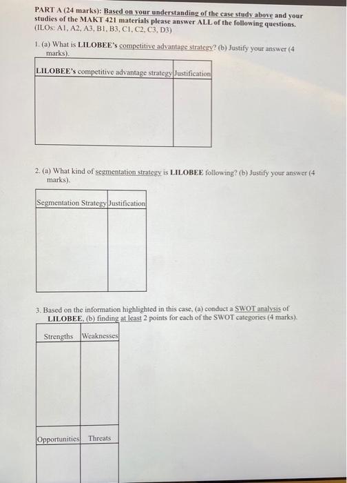 CASE STUDY: Please read the following case study