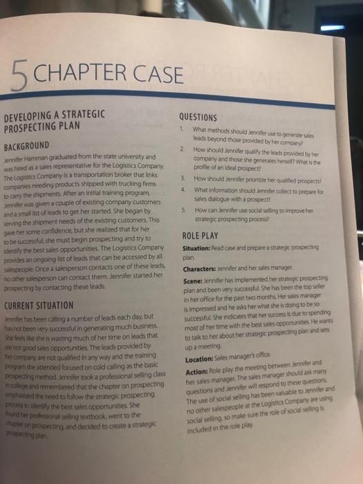 5 CHAPTER CASE DEVELOPING A STRATEGIC PROSPECTING