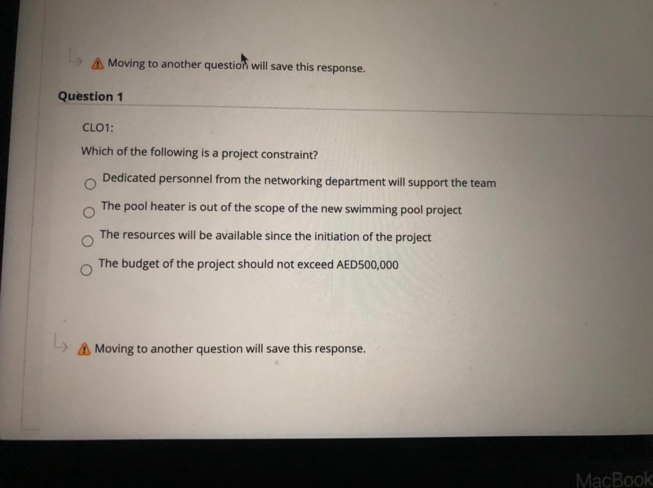 Please give answer: A Moving to another question