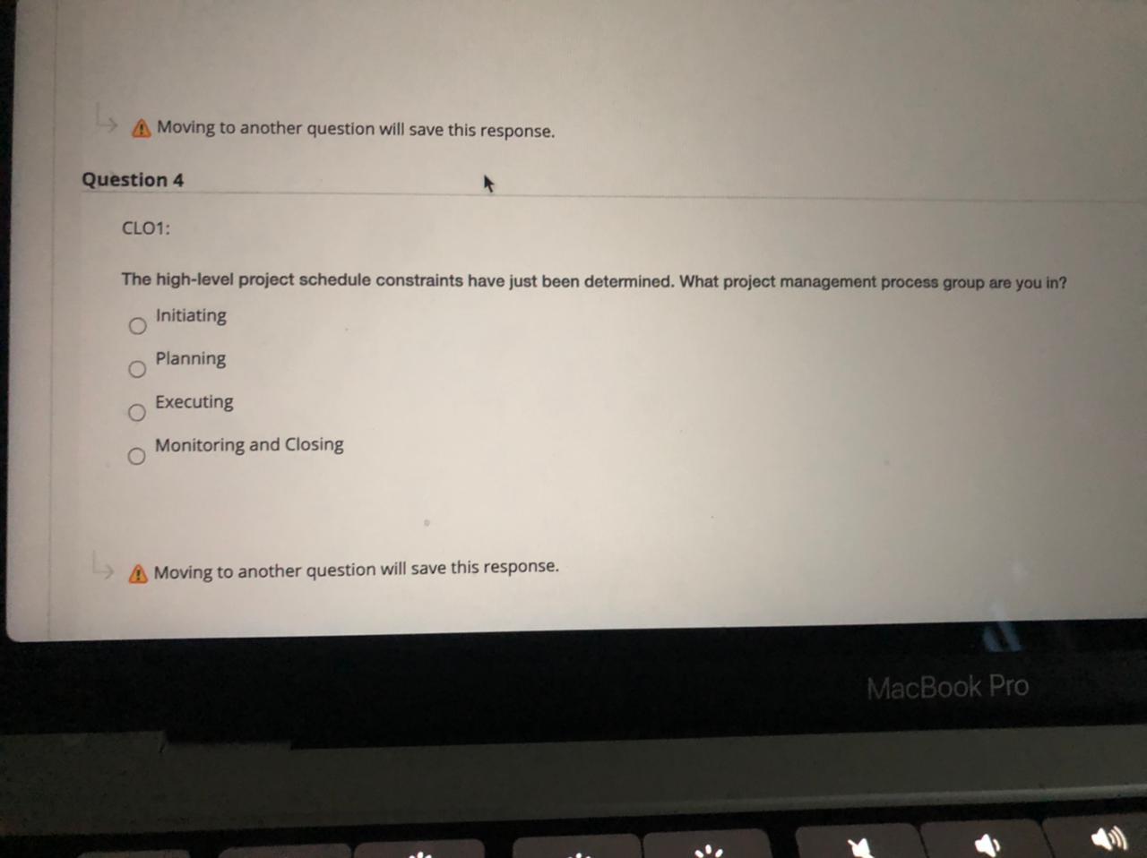Please give answer: A Moving to another question