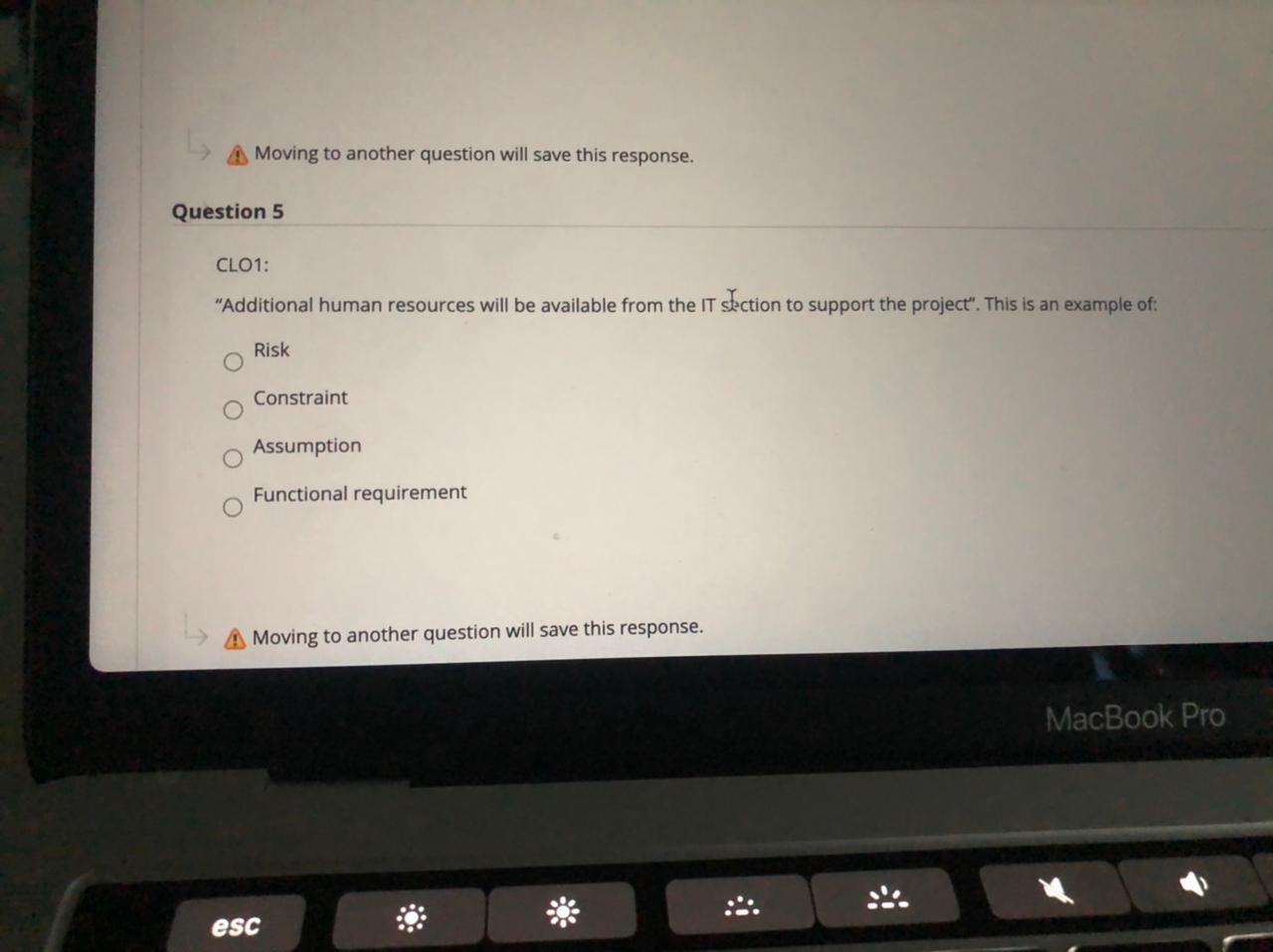 Please give answer: A Moving to another question