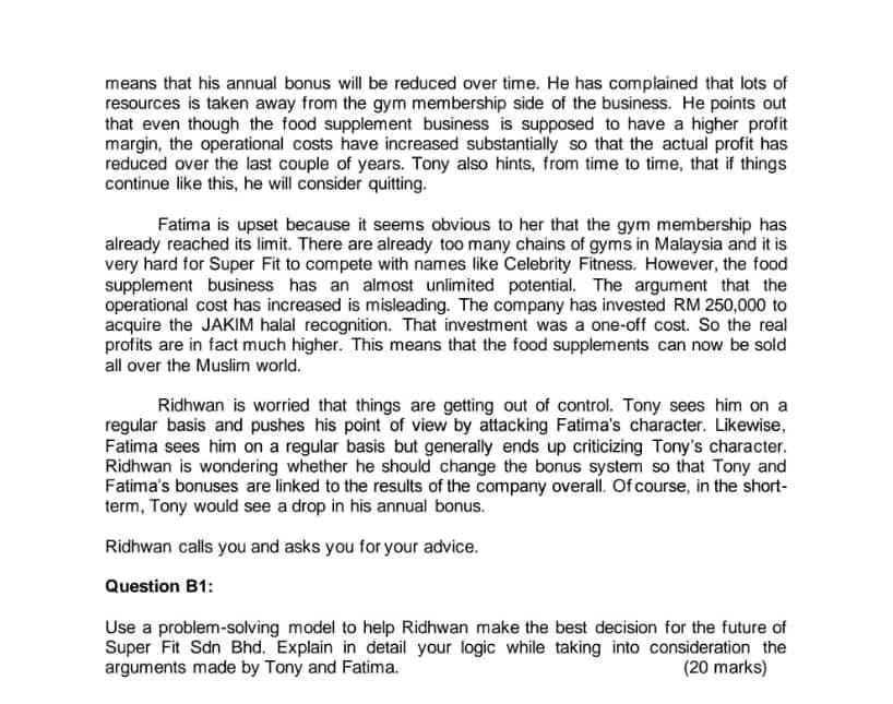 write 250-400 words PART B: Case Study (40 marks)