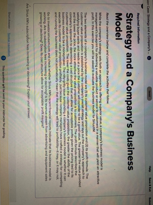 Saved Help Save & Exit Subm sion Case: Strategy