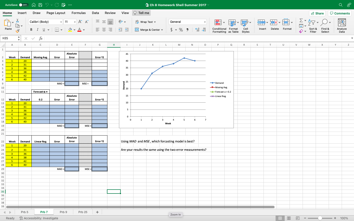 The squared error formula in Excel uses ^2 to