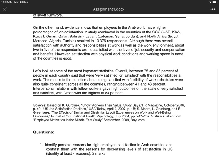 MGMT 304 - Organizational Behavior Assignment 1 -