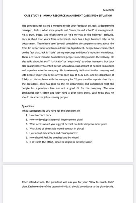 Sep/2020 CASE STUDY6 HUMAN RESOURCE MANAGEMENT