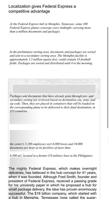 Localization gives Federal Express a competitive