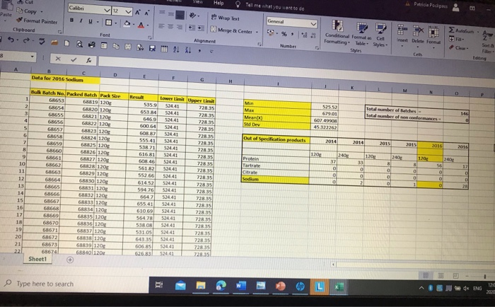Based on the data set, select the appropriate